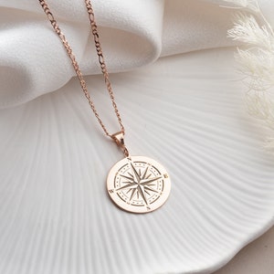 Silver Compass Necklace Dainty Coordinate Necklace for Adventurer Nautical Necklace Graduation Gift for Travelers Women and Nautical Pendant image 7