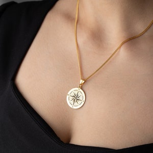 compass pendant, compass jewelry, travel necklace, north star necklace, small compass, traveler gift, north star pendant, nautical pendant, maritime pendant, compass north star, best friends gift