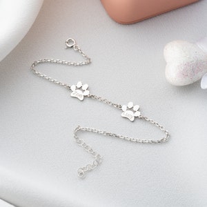 Sterling Silver Paw Print Bracelet Personalized Dog Paw Bracelet Gold ...