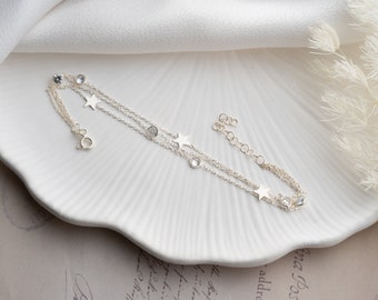 Dainty Gold Butterfly Bracelet With Zircon Stone Silver Star