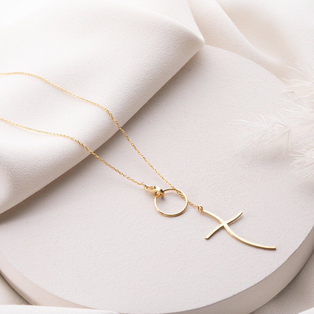 Circle Cross Necklace With Circle Sterling Silver Cross Etsy