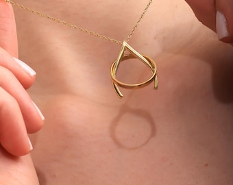 Ring Holder Necklace Sterling Silver Ring Keeper Necklace Whisbone Ring Necklace Engagement Ring Holder Necklace Wedding Ring Keeper Pendant