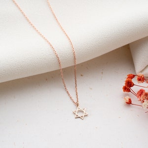 Dainty Star of David Necklace Gold Magen David Necklace Silver Jewish Star Necklace Religious Star Necklace Star of David Pendant image 7