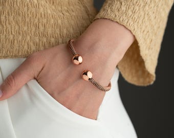 Handmade Copper Bracelet, Tensor copper Bracelet Spiral copper bangle, Self Healing Tensor Ring Bracelet , Copper adjustable bangle