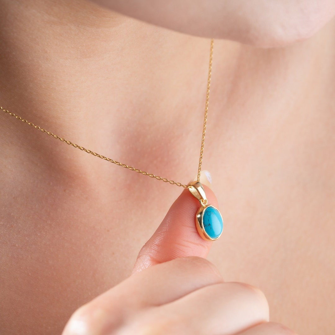Turquoise Pendant w/ Sterling Silver Necklace main image 0