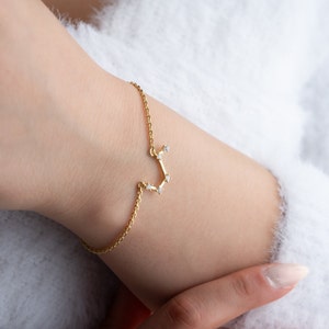 Srebrna bransoletka zodiaku Niestandardowa delikatna bransoletka ze srebra próby 925 w kształcie zodiaku Złota bransoletka z konstelacją Spersonalizowana bransoletka z horoskopem