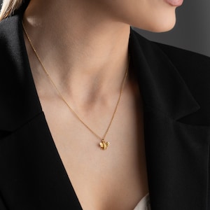 Namana Dainty Bumble Bee Necklace For Women - Cubic Zirconia & Black Enamel Pendant On 16" Chain - View #8