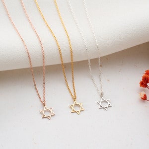 Dainty Star of David Necklace Gold Magen David Necklace Silver Jewish Star Necklace Religious Star Necklace Star of David Pendant image 5