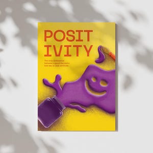 Positive Einstellung Poster | Inspirierendes Zitat Büro Wand Kunst | Minimal motivierender Druck | Moderne Drucksachen | Moderne Wanddeko