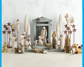 Willow Tree sculpted hand-painted nativity figurine Set, Nativity Scene