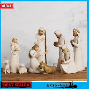 Willow Tree Nativity figurines (9 PIECES) with three wisemen and nativity set