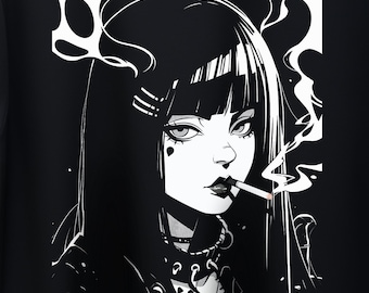 90s Anime Girl T-Shirt: Japanese Horror Gore Tee