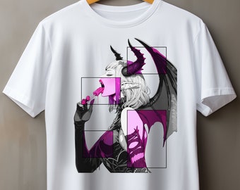Pastel Goth Anime Succubus | 90s Horror Style | Manga Horror | Trending Shirt Design | Dark Aesthetic | Alt Anime Clothes | Horror Apparel