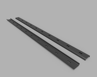 2 tiras de cumbrera U-FORM para soporte de tablero de mesa sólido, soporte de montaje de mesa, perfil en U, perfil de refuerzo de acero, perfil de ranura