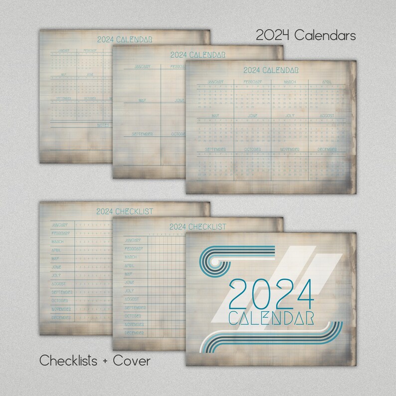 2024 Monthly Calendar Set 2024 Junk Journal Pages ADHD Etsy