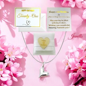 21. Geburtstag Geschenk Set für Frauen, silberne Halskette 21. Geschenk Set, Meilenstein 21 Geschenkideen für sie