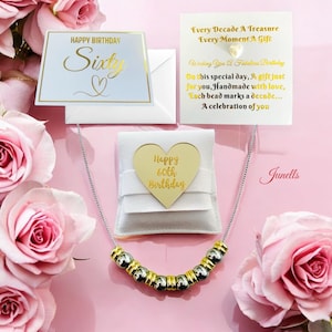 Cadeauset 30e 40e 50e 60e 70e verjaardag voor vrouwen, zilveren en gouden mijlpaalketting cadeauset, mijlpaal decennium cadeau-ideeën voor haar