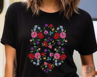 Blumen-T-Shirt, T-Shirt, Mamma-T-Shirt, ungarisches T-Shirt, ungarisches Geschenk T-Shirt, Geschenk für sie