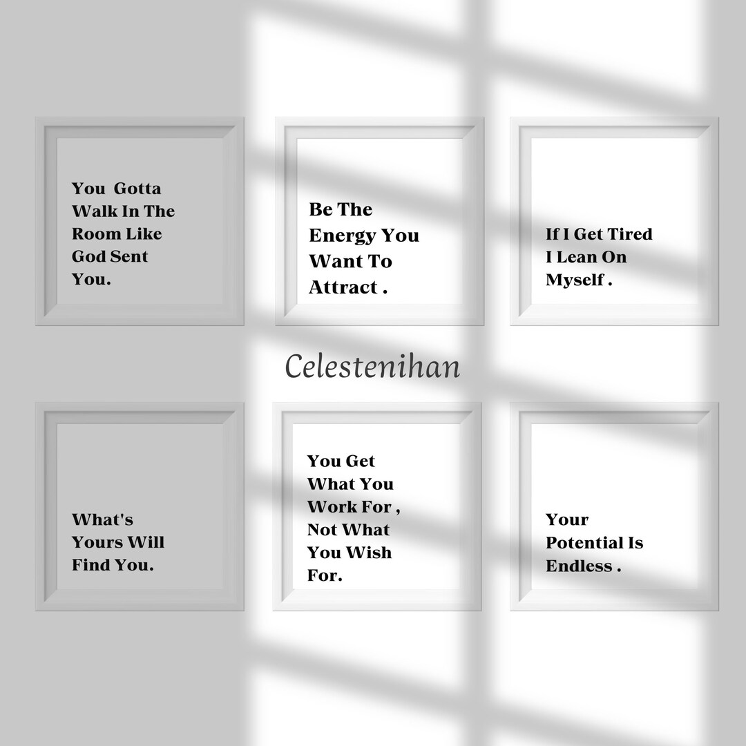 Office Wall Art Set of 6 Printables Home Office Decor Etsy