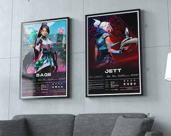 パーソナライズされたValorantエージェントポスター：カスタム引用ゲーミングアート