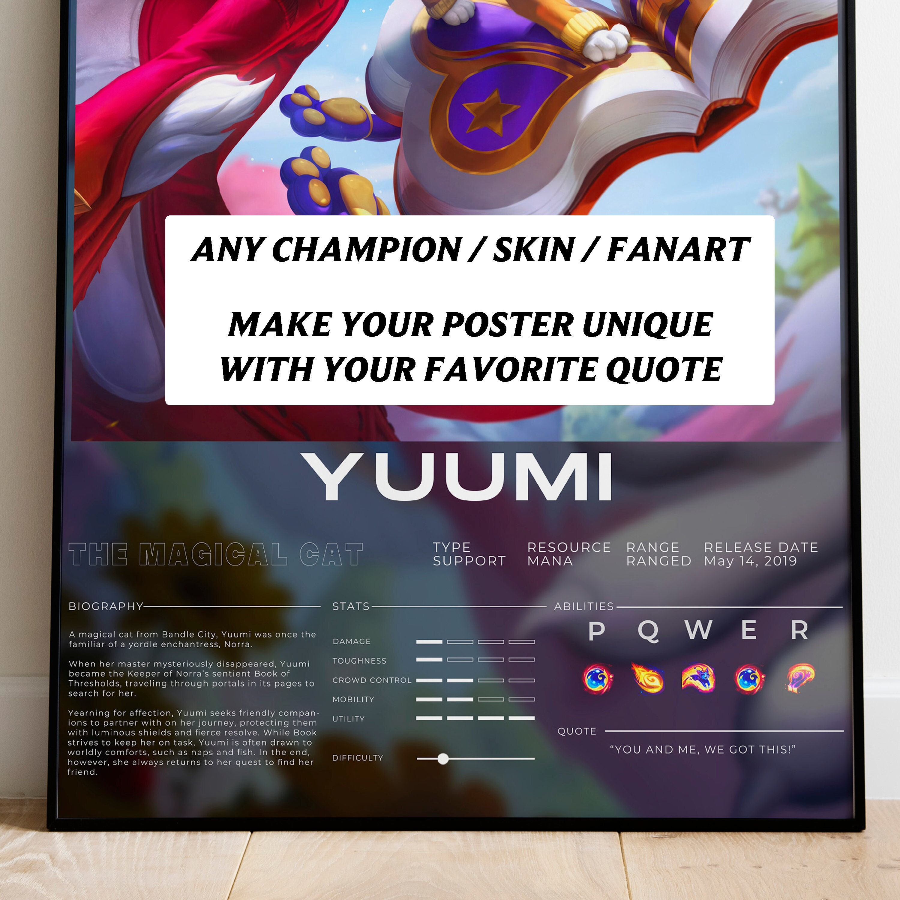 Custom League of Legends Poster: Choose Your Champion & Quote