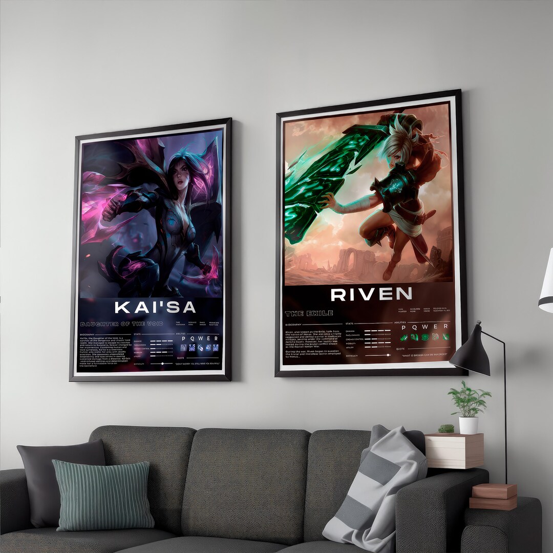 Custom Made League of Legends Poster. Fully Personalized Any Champion Ahri, Seraphine, Fiora
