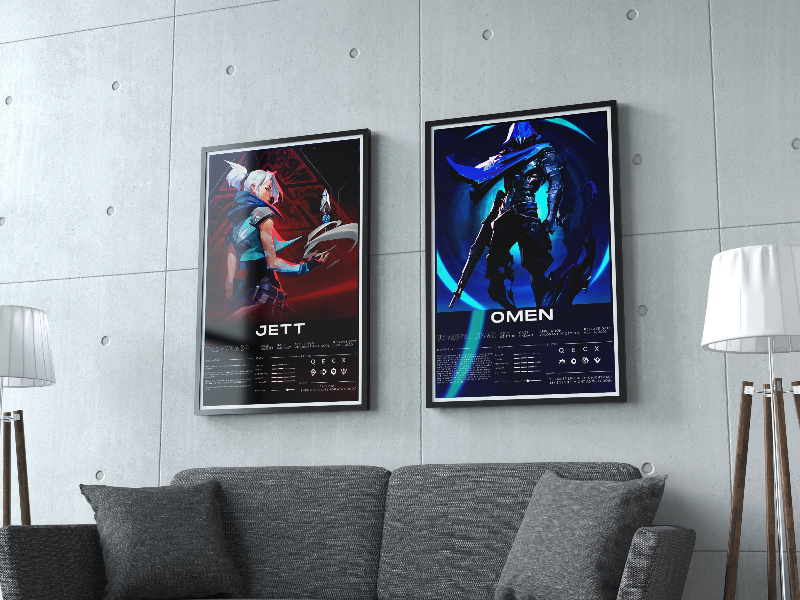 パーソナライズされたValorantエージェントポスター：カスタム引用ゲーミングアート