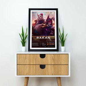 Personalized League of Legends Poster, League of Legends Custom Made,  Naafiri, Rakan, Kai&#39;Sa, Ahri, , Ezreal, Fiora, Darius, Jhin,  Kindred