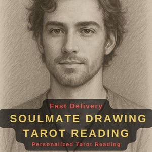 Soulmate Drawing Psychic Reading - Same Day Delivery, Future Wife-Husband Sketch, Accurate Love & Tarot Reading, Twin Flame Soulmate Art