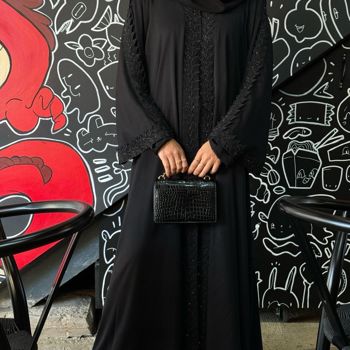 Pureabayas Luxury Madina Open Umbrella Abaya With Lace