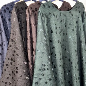 Jacquard Khadija Butterfly Abaya with Hijab - Charcoal Black, Dark Brown, - Vine Leaves Design- winter abaya, Eid outfit Green