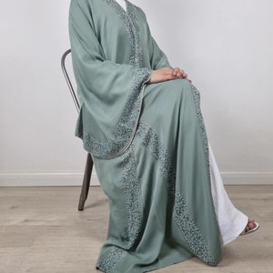 Luxury Bridesmaid Abaya Set with Elegant Dubai Design - Wedding Jilbab Kaftan Moroccan Dress