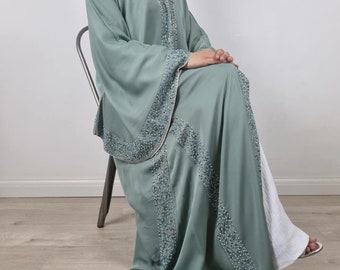 Luxury Bridesmaid Abaya Set with Elegant Dubai Design - Wedding Jilbab Kaftan Moroccan Dress