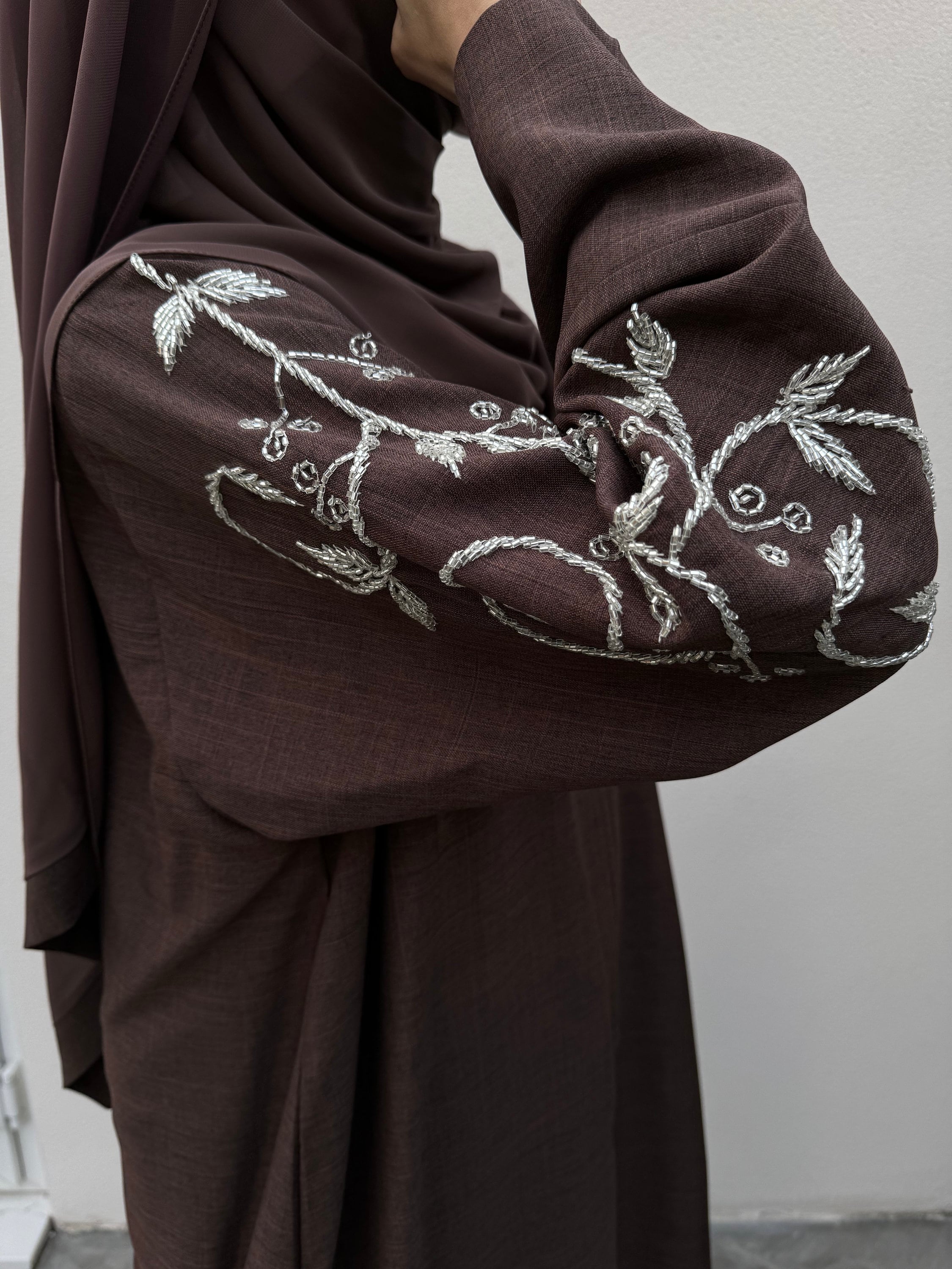 Hand-embroidered linen two piece set YARA