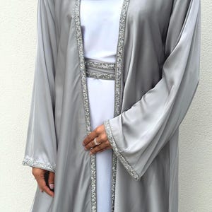 Designer Isha Handbeaded Open Abaya With Buttons -hijab- Butterfly ...