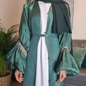 Organza Silk 4 Pieces Abaya Set