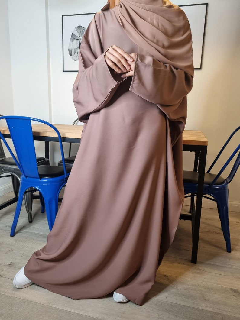 Arabic butterfly upper with inner Embroidered abaya cum Kaftan Light Pink