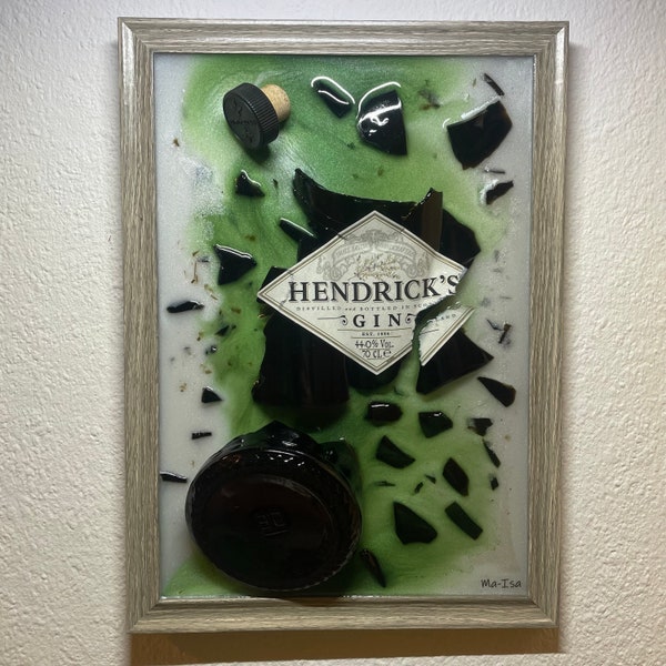 Hendrik‘s Gin Broken Bottle Art | Flachenkunst | Bild zerbrochene Flasche