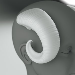 Ram Horns 3D Model, Cosplay STL, 3D Print File