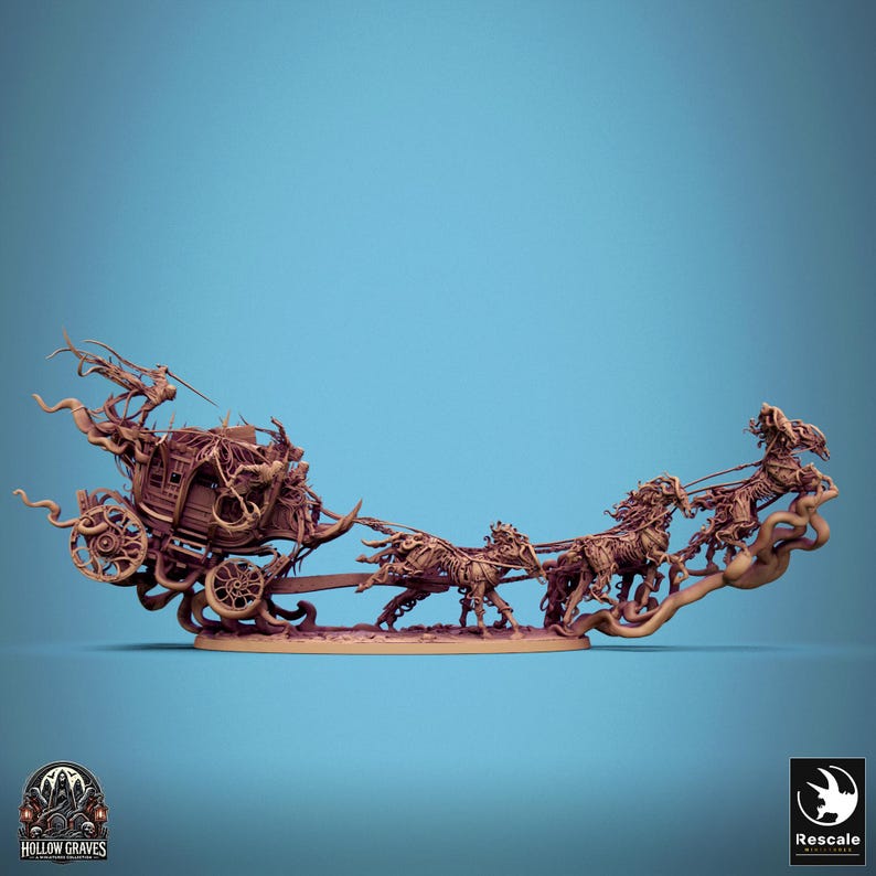 Wraith Wagon by Rescale Miniatures D&D Unpainted Resin Mini Hollow