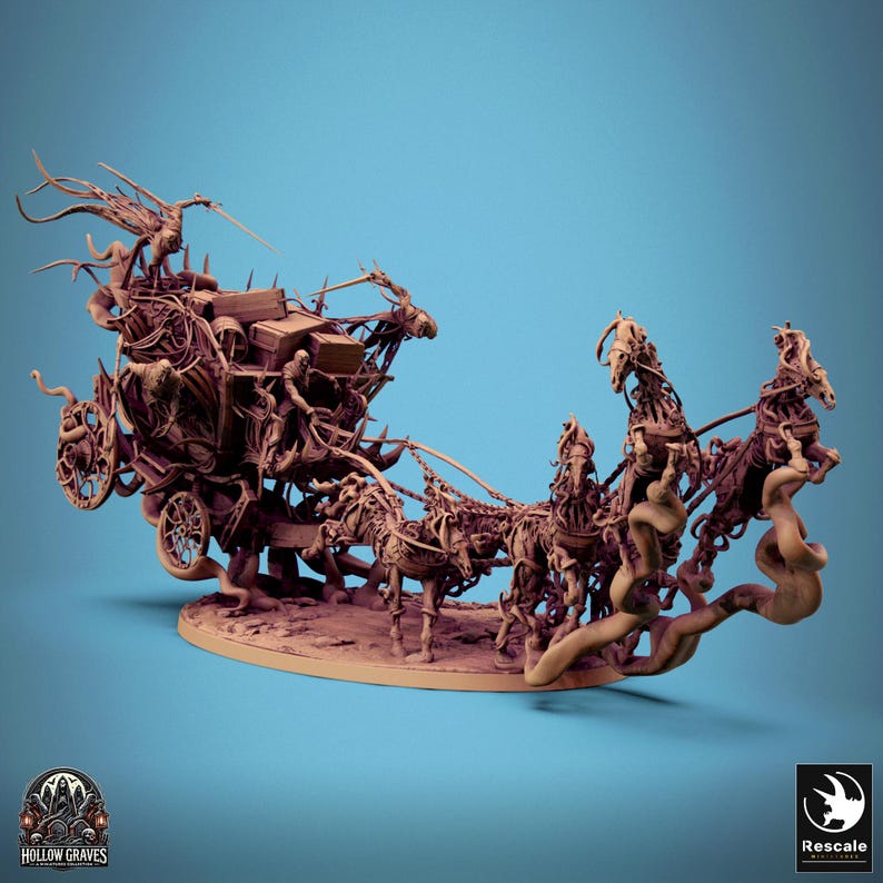Wraith Wagon by Rescale Miniatures D&D Unpainted Resin Mini Hollow