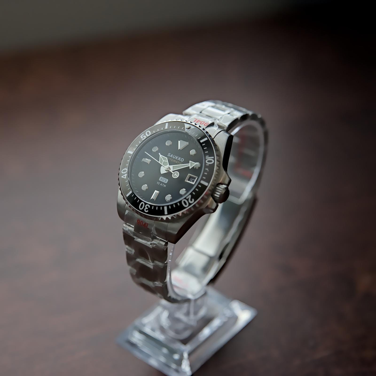 カスタムウォッチ MOD シルバーローマン数字 自動巻き時計 黒レザー　未使用 楽天市場】018 黒1 機械式 自動巻き レザー調 腕時計 メンズ ウォッチ