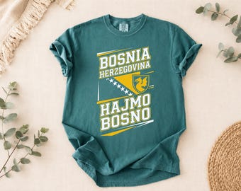 Bosnia Herzegovina Hajmo Bosno Shirt, Bosnian Pride Tee, Bosnia Heritage Gift, Balkan Graphic Shirt, Comfort Colors Shirt