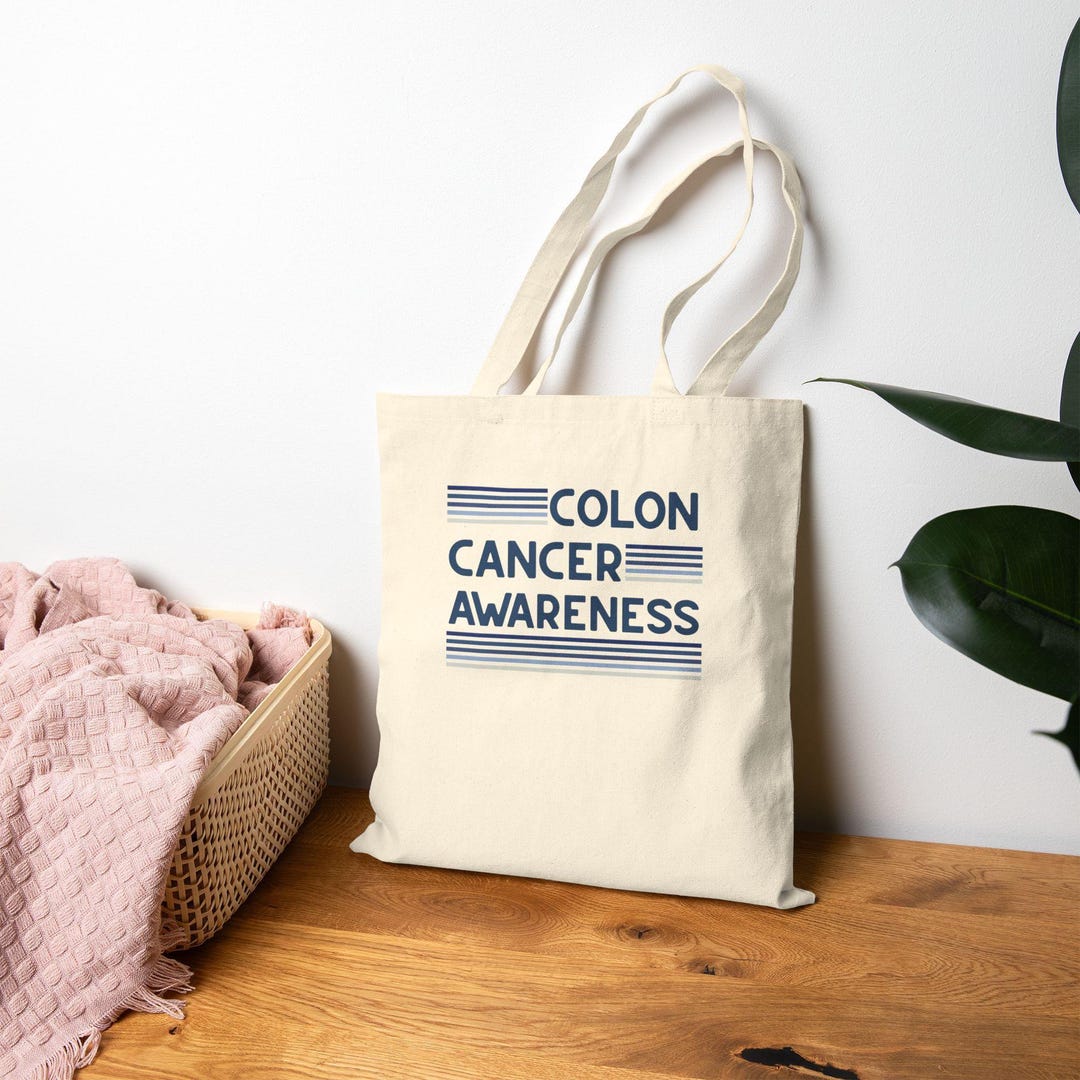 Colon Cancer Totes, Colon Cancer Crew Tote, Colon Cancer Rainbow, Colon ...