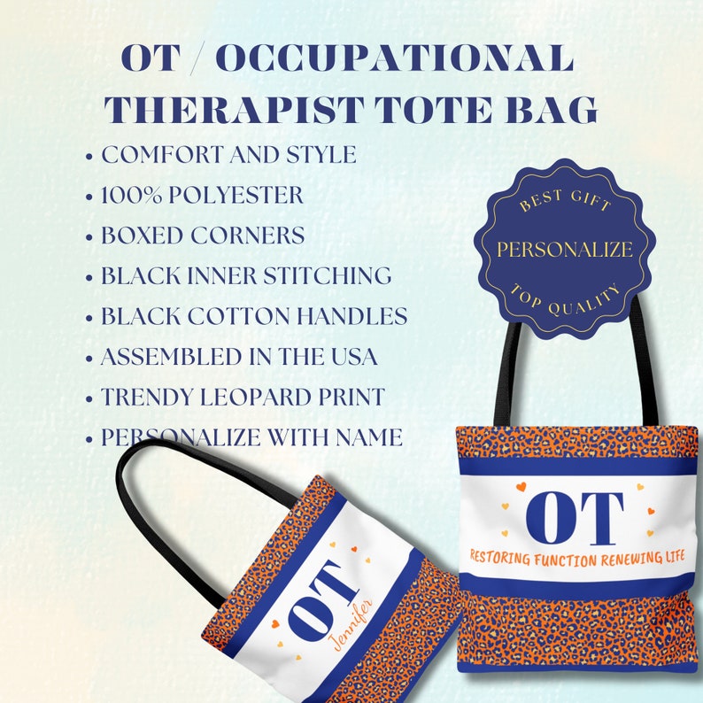 Personalized Occupational Therapist Tote Bag Occupational Etsy