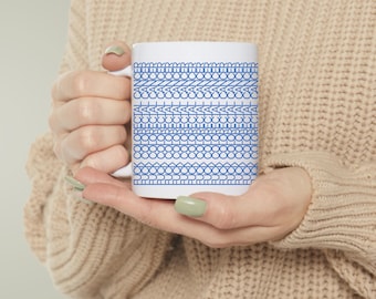 Colon Cancer Awareness Mug: Blue Ribbon Affirmations, Cancer Patient Gift