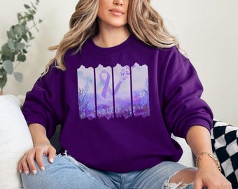 Bauchspeicheldrüsenkrebs Bewusstsein Shirt Support Squad, Bauchspeicheldrüsenkrebs Sweatshirt, lila Band Shirt, Bauchspeicheldrüsenkrebs Familie Support Shirt