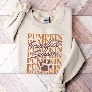 Katzen-Shirts, Katzen-Liebhaber-Geschenk, Herbst-Shirts, schwarze Katzen-Shirt, Herbst-Geschenke, Herbst-Shirts, Herbst-Sweatshirt, lustiges Katzen-Shirt, Kürbis-Shirt