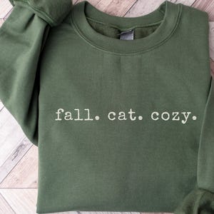Katzen-Shirts, Katzenliebhaber Geschenk, Herbst-Shirts, Herbst-Sweatshirt, Herbstgeschenke, Herbst-Shirts, trendiges Herbst-Shirt, lustiges Katzen-Shirt, gemütliches Saison-Shirt