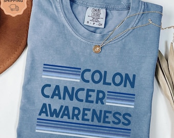 Colon Cancer Awareness Shirts, Colon Survivor, Colon Cancer Ribbon, Colon Cancer Support, Colon Cancer Retro Shirt, Colorectal Cancer Shirt